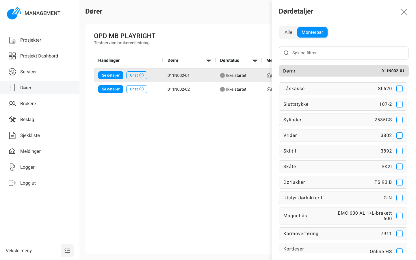 Dørdetaljer – fanen Monterbar
