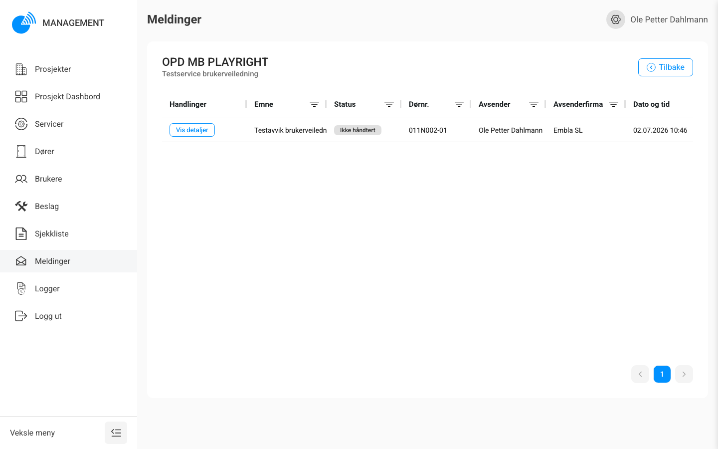 Meldingslisten