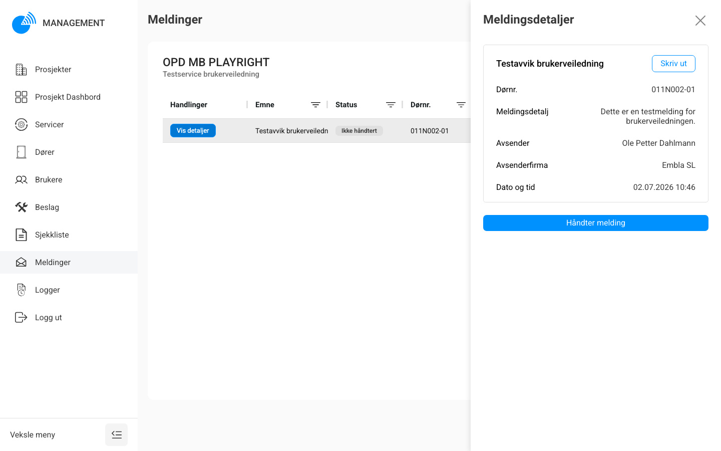 Meldingsdetaljer