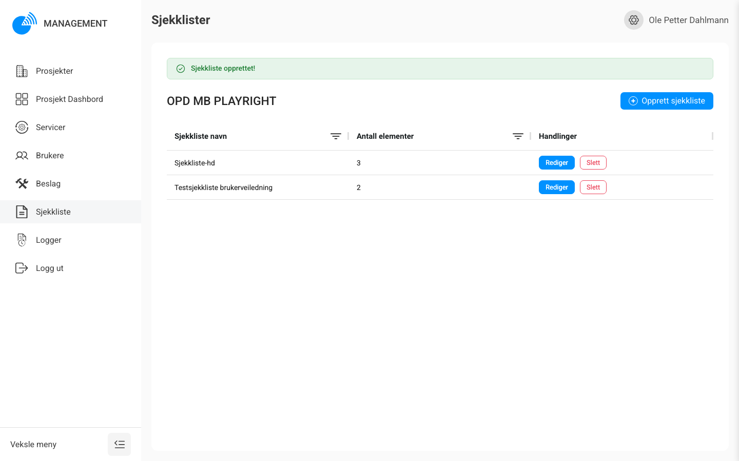 Sjekklistesiden